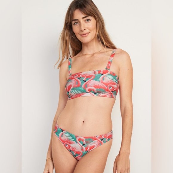 Old Navy | Bandeau Bikini 2-Piece Swim Set Flamingo Fun Pink New 3X Plus Size - Picture 6 of 14